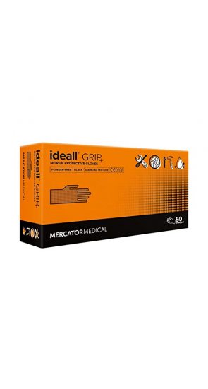 Перчатки нитриловые особопрочные HIGH RISK Ideall Grip+ Black (50 шт) Перчатки нитриловые особопрочные HIGH RISK Ideall Grip+ Black (50 шт)